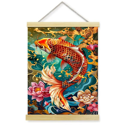 1pc 2D Flat Frameless Phoenix Fire Animal Canvas Art Scroll Hanging Posters Print,Modern Mythical Firebird Wall Decor - Smoothy Home