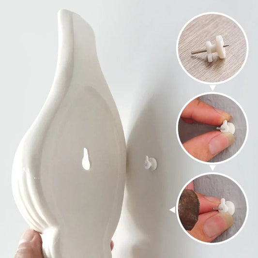 1Pc Amagogo Modern White Ceramic Sea Shell Conch Flower Vase Wall Hanging Home Decor - Smoothy Home