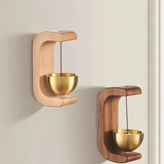 1PC Hanging Decorations Wooden Wind Chimes Wireless Doorbell Entrance Door Bell Decorative Wind Bell for Home Opening - Smoothy Home