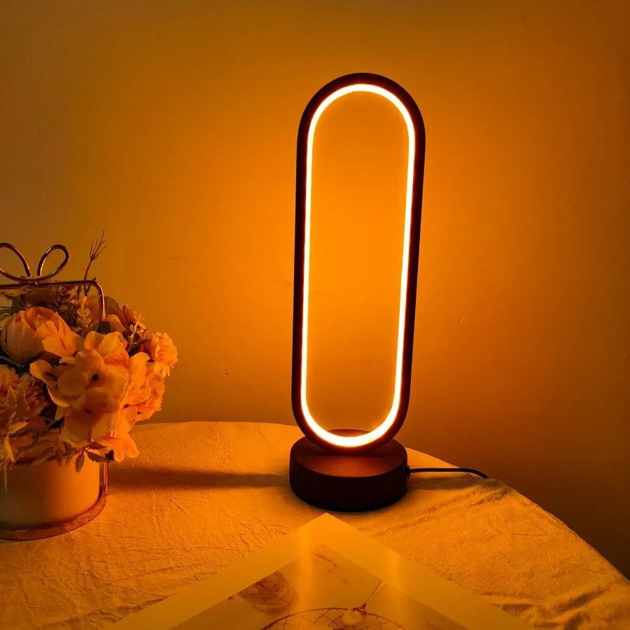 1PC Lamp bedroom Ring Lamp Living Room Three-color Dimming Bedside Lamp LED Night Light - Smoothy Home
