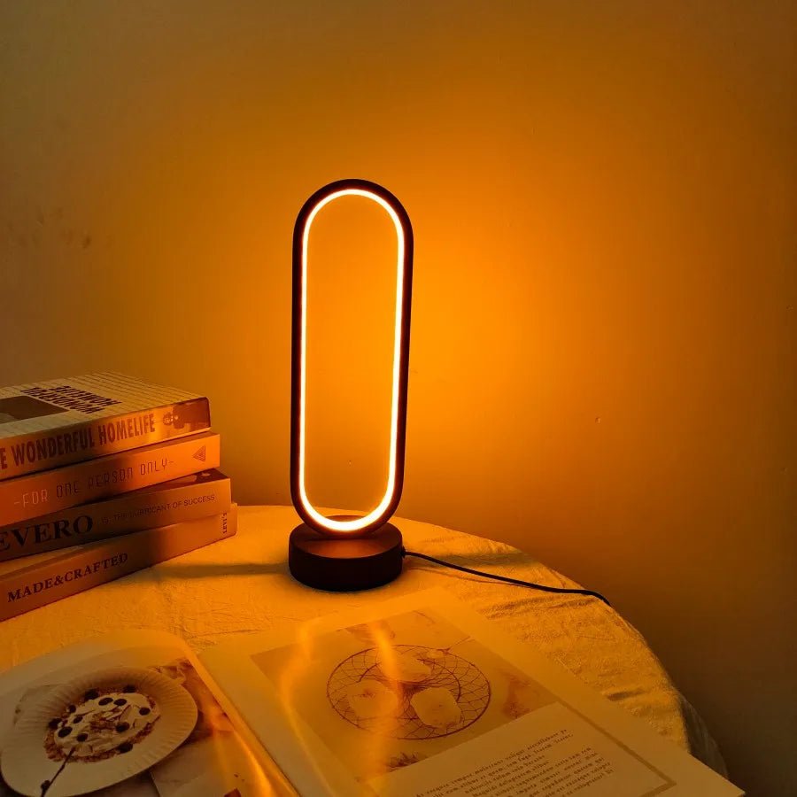 1PC Lamp bedroom Ring Lamp Living Room Three-color Dimming Bedside Lamp LED Night Light - Smoothy Home