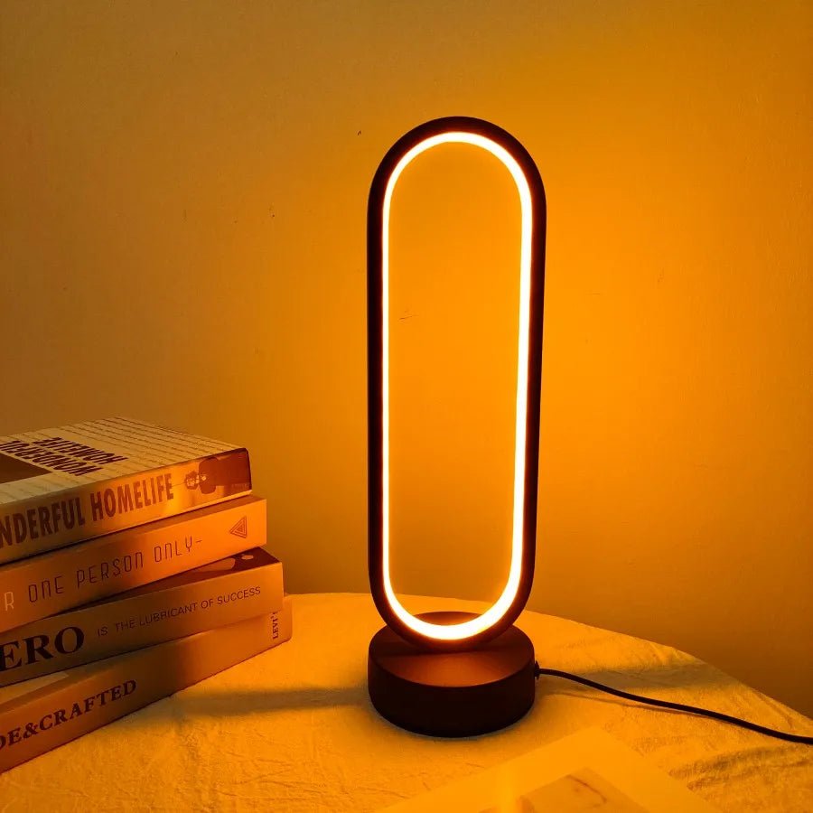 1PC Lamp bedroom Ring Lamp Living Room Three-color Dimming Bedside Lamp LED Night Light - Smoothy Home