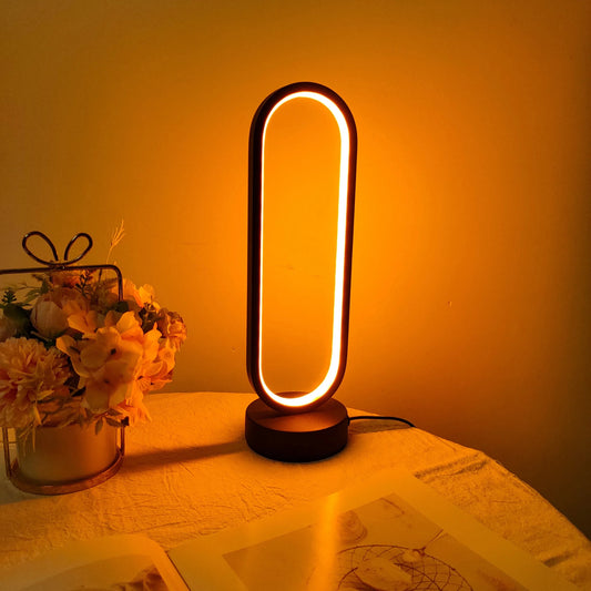 1PC Lamp bedroom Ring Lamp Living Room Three-color Dimming Bedside Lamp LED Night Light - Smoothy Home