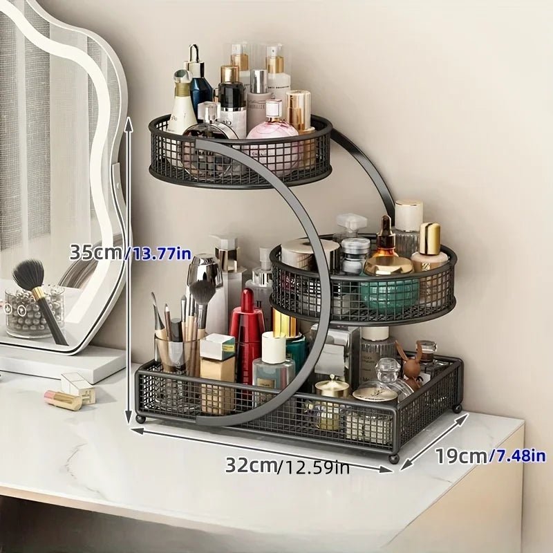 1PC Makeup Storage Rack Cosmetic Organizer Metal Organizing Box Multi-layer Skincare Lightweight No-Installation Home Storage - Smoothy Home
