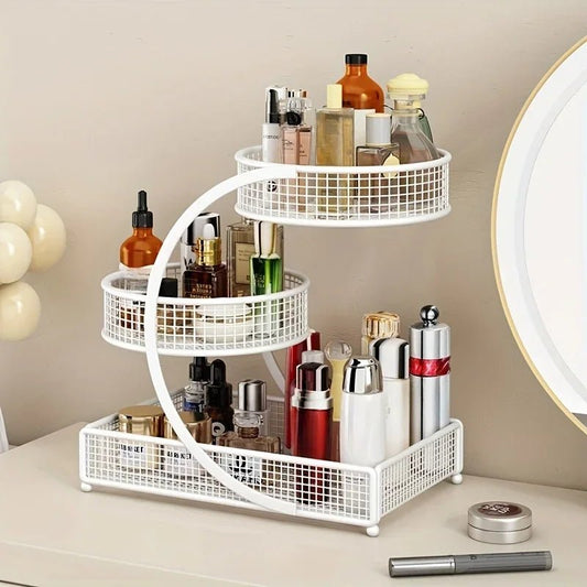 1PC Makeup Storage Rack Cosmetic Organizer Metal Organizing Box Multi-layer Skincare Lightweight No-Installation Home Storage - Smoothy Home