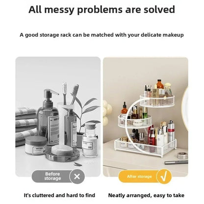 1PC Makeup Storage Rack Cosmetic Organizer Metal Organizing Box Multi-layer Skincare Lightweight No-Installation Home Storage - Smoothy Home