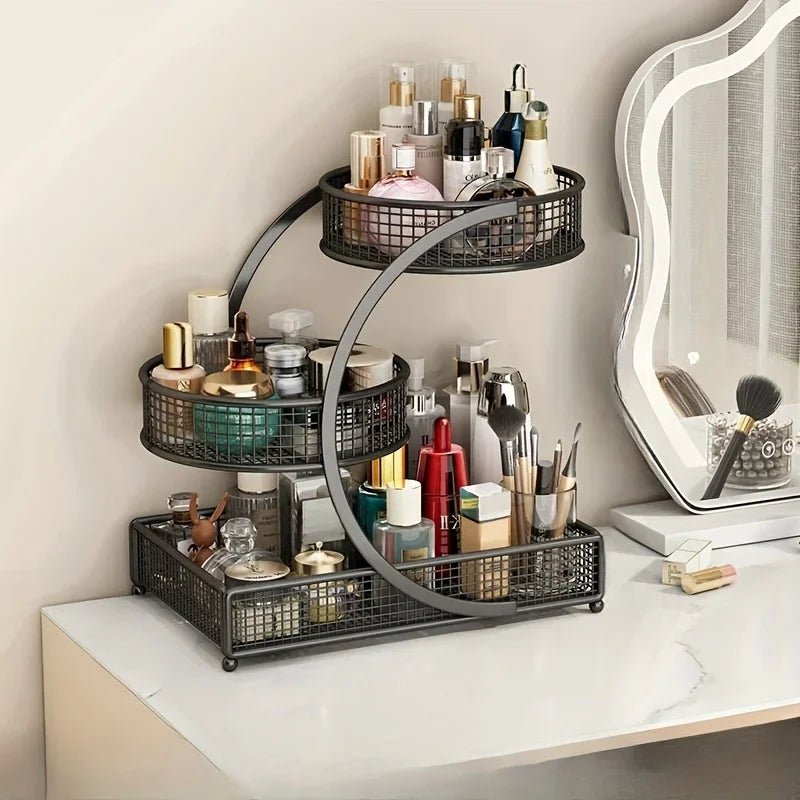 1PC Makeup Storage Rack Cosmetic Organizer Metal Organizing Box Multi-layer Skincare Lightweight No-Installation Home Storage - Smoothy Home