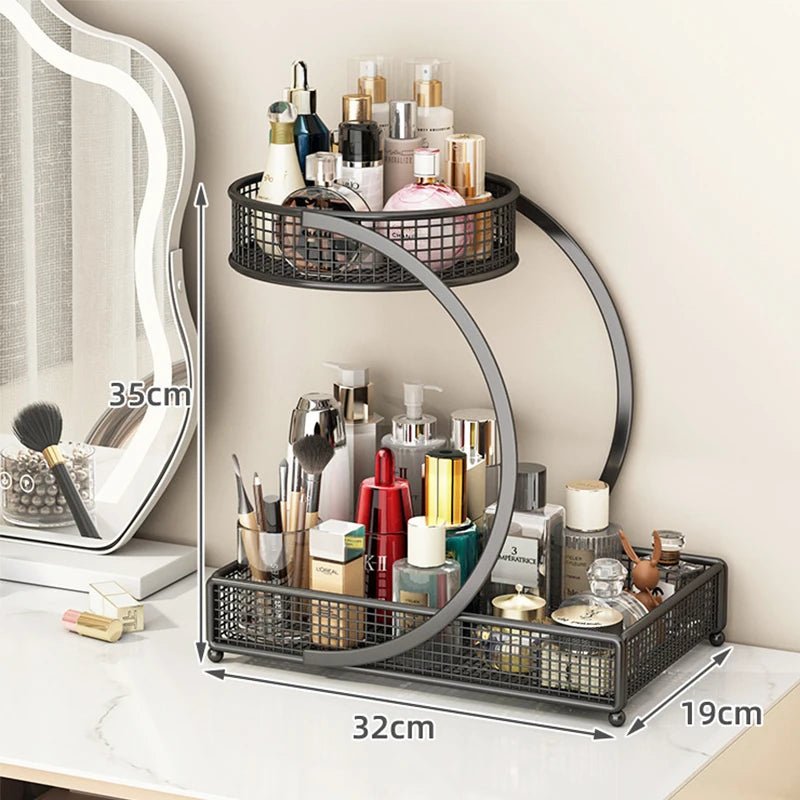 1PC Makeup Storage Rack Cosmetic Organizer Metal Organizing Box Multi-layer Skincare Lightweight No-Installation Home Storage - Smoothy Home