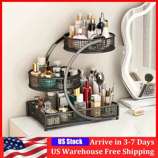 1PC Makeup Storage Rack Cosmetic Organizer Metal Organizing Box Multi-layer Skincare Lightweight No-Installation Home Storage - Smoothy Home