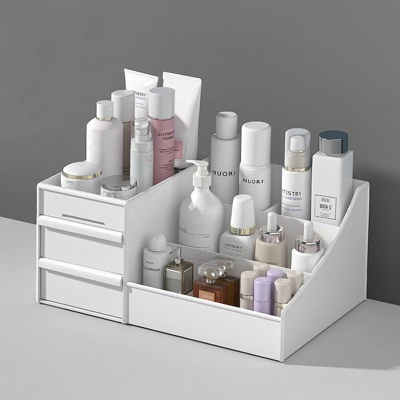1pc Mens Fragrance Organizer, Perfume & Cologne Stand with Drawers, Modern Bathroom Dresser Top Storage, Counter Tidy - Smoothy Home