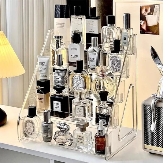 1PC Multi-Function Ladder Type Storage Box Rack for Cosmetics Perfume Nail Polish Hand Handle Organizer - Smoothy Home