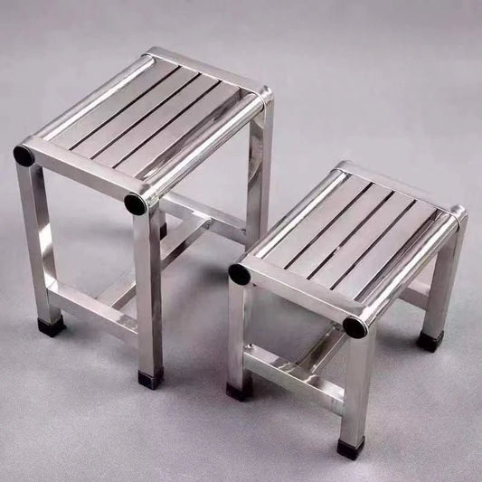1Pc Multi-purpose Stainless Steel Stool - Durable Thick & Sturdy Stool, Ideal for Living Room, Bathroom, Kitchen and Corridors - Smoothy Home