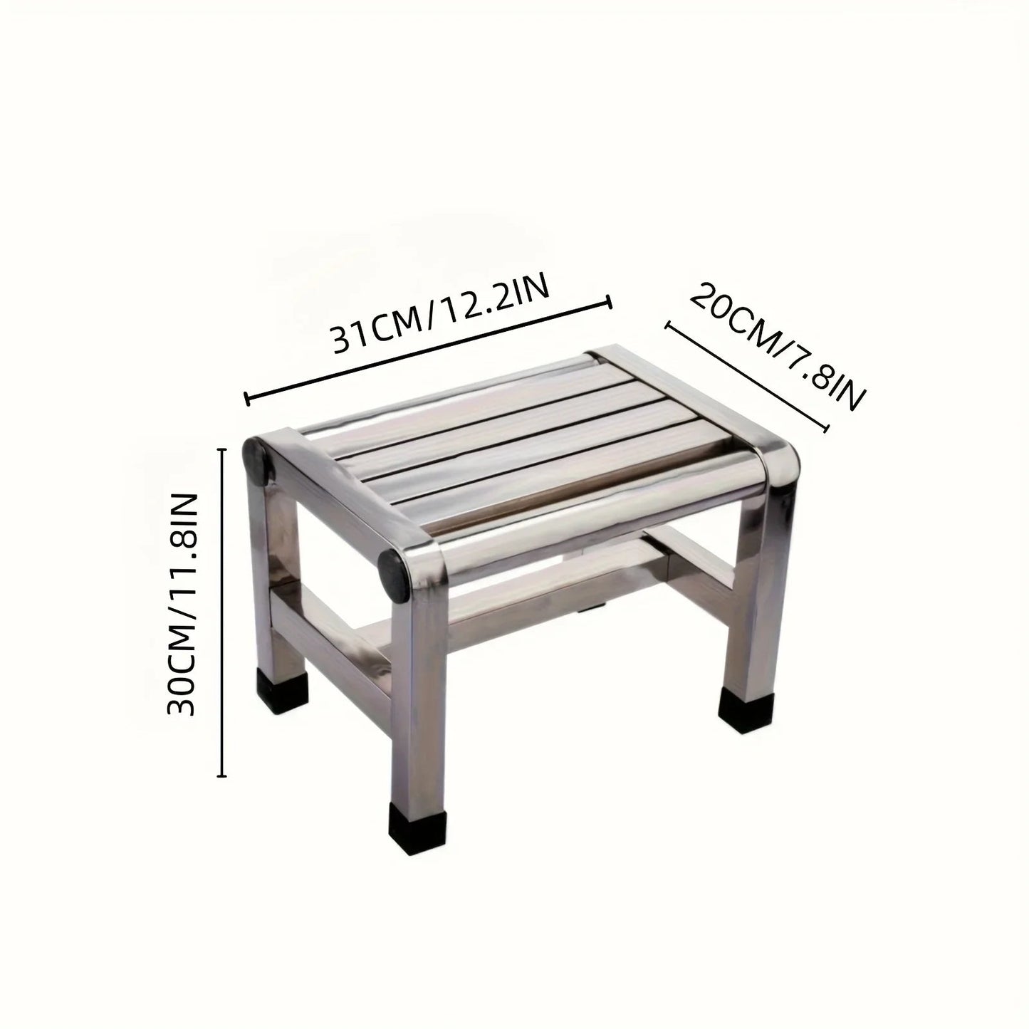 1Pc Multi-purpose Stainless Steel Stool - Durable Thick & Sturdy Stool, Ideal for Living Room, Bathroom, Kitchen and Corridors - Smoothy Home