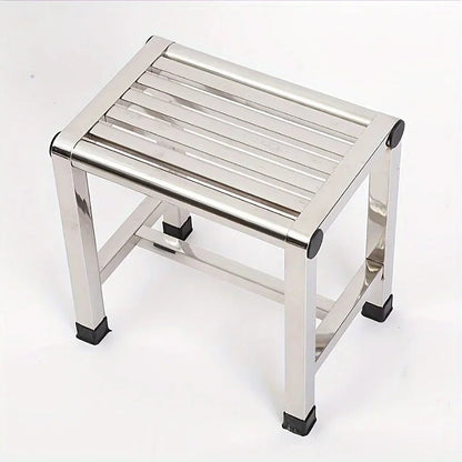 1Pc Multi-purpose Stainless Steel Stool - Durable Thick & Sturdy Stool, Ideal for Living Room, Bathroom, Kitchen and Corridors - Smoothy Home