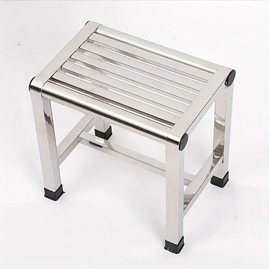 1Pc Multi-purpose Stainless Steel Stool - Durable Thick & Sturdy Stool, Ideal for Living Room, Bathroom, Kitchen and Corridors - Smoothy Home