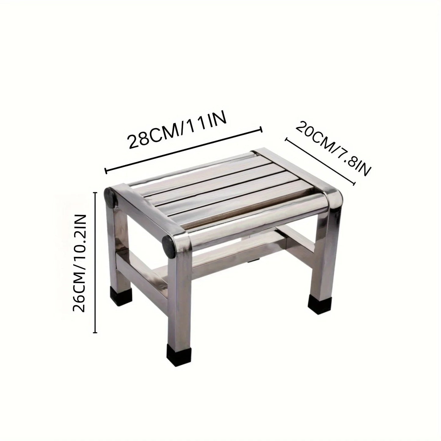1Pc Multi-purpose Stainless Steel Stool - Durable Thick & Sturdy Stool, Ideal for Living Room, Bathroom, Kitchen and Corridors - Smoothy Home
