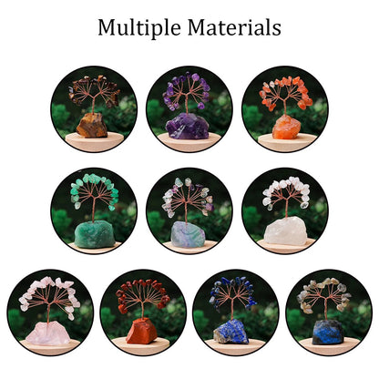 1PC Natural Gemstone Crystal Lucky Tree irregular Raw Stone Base Home Office Desk Living Room Crystal Decor - Smoothy Home