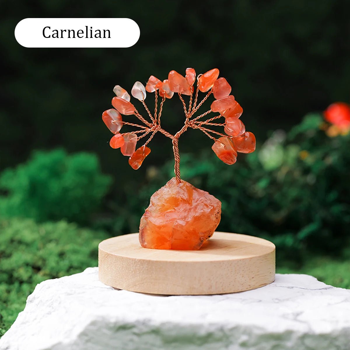 1PC Natural Gemstone Crystal Lucky Tree irregular Raw Stone Base Home Office Desk Living Room Crystal Decor - Smoothy Home