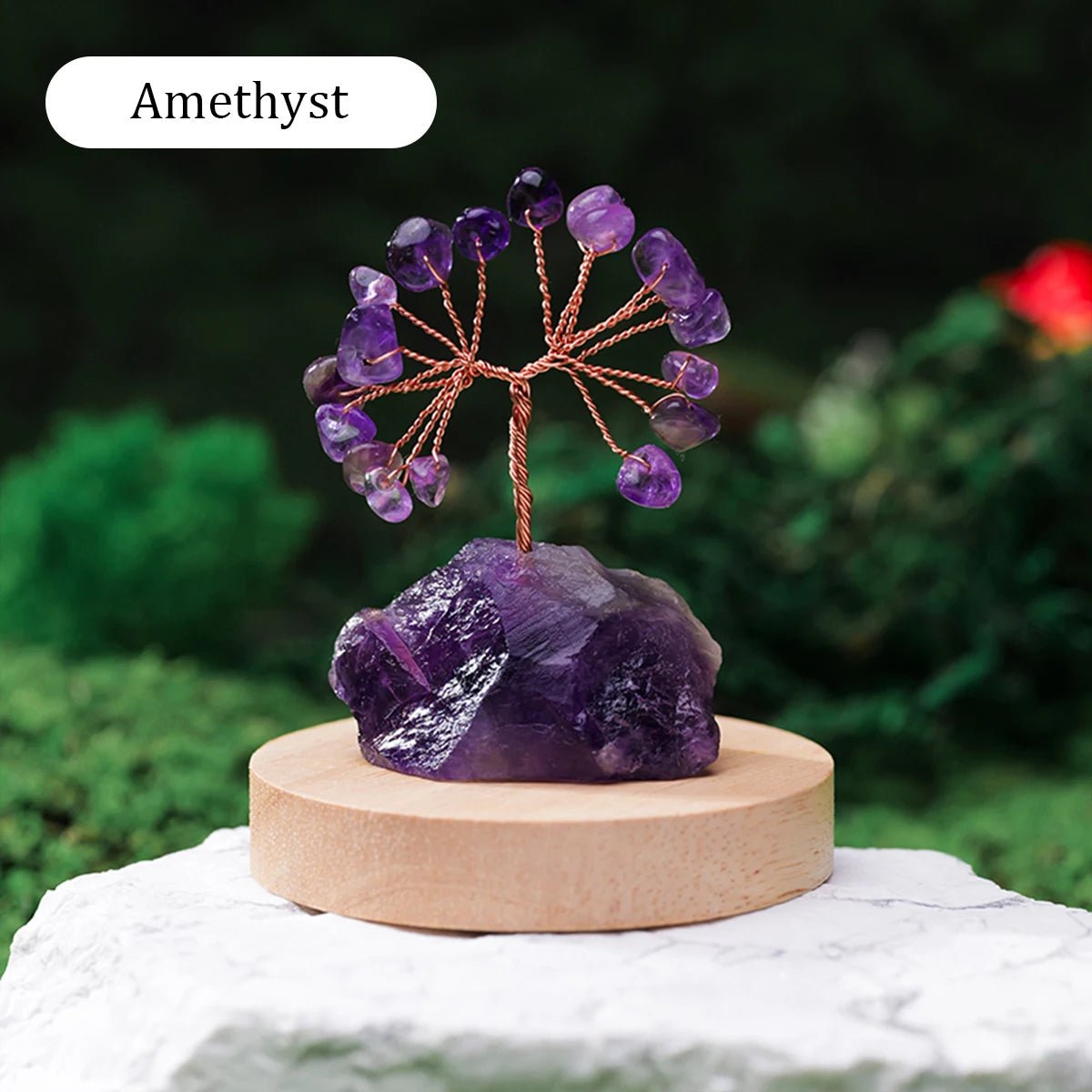 1PC Natural Gemstone Crystal Lucky Tree irregular Raw Stone Base Home Office Desk Living Room Crystal Decor - Smoothy Home