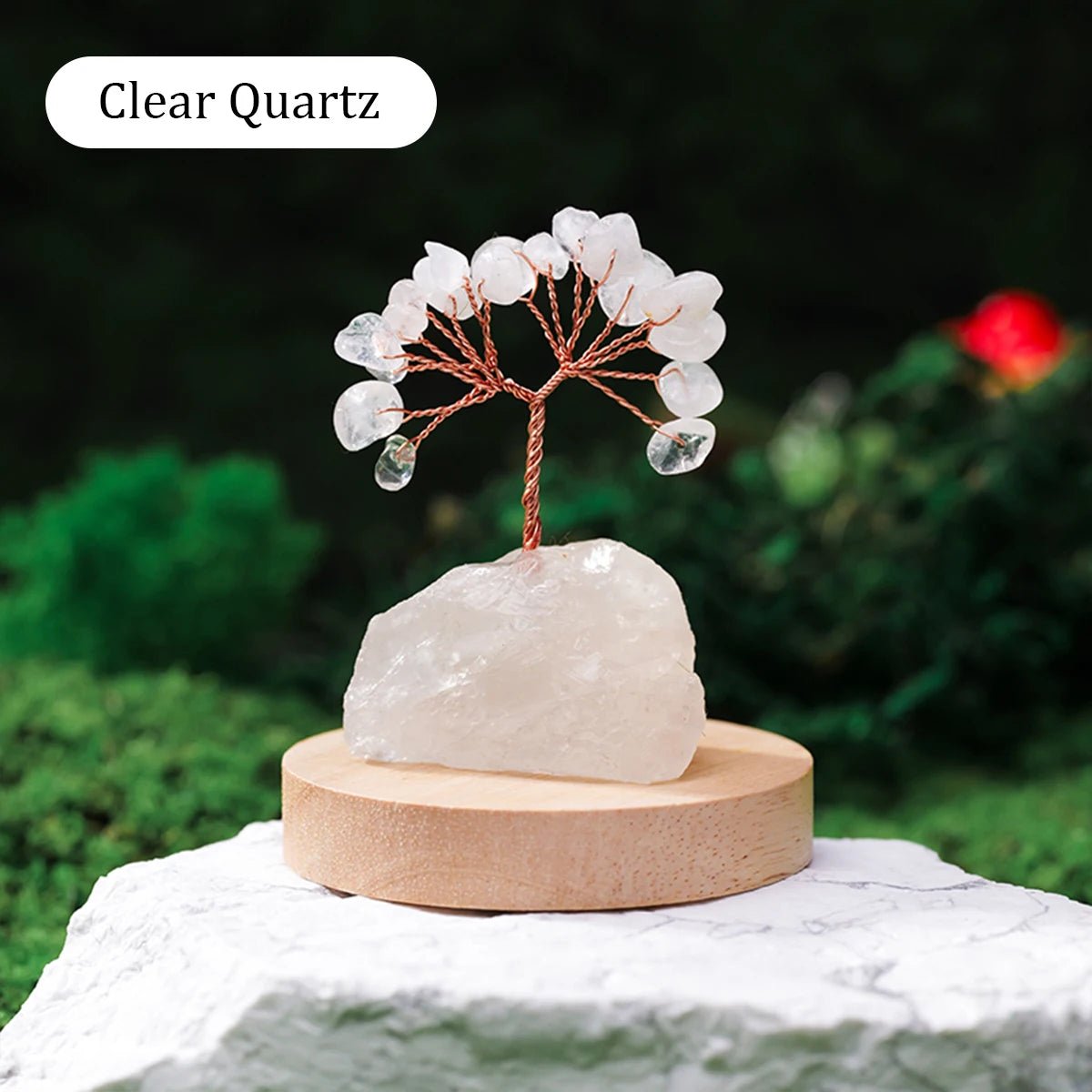 1PC Natural Gemstone Crystal Lucky Tree irregular Raw Stone Base Home Office Desk Living Room Crystal Decor - Smoothy Home