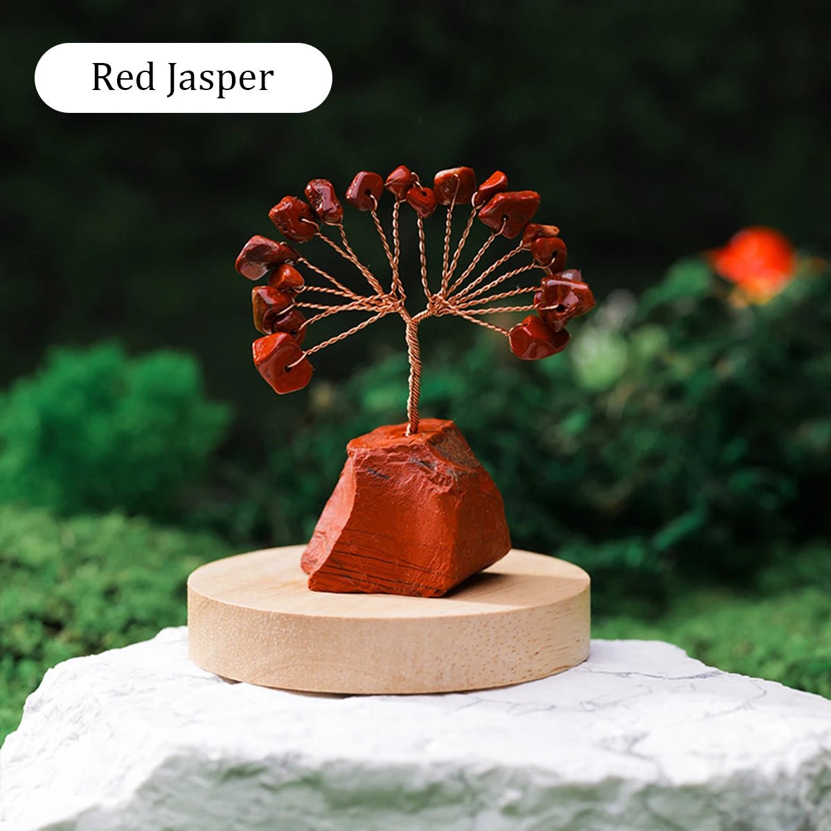 1PC Natural Gemstone Crystal Lucky Tree irregular Raw Stone Base Home Office Desk Living Room Crystal Decor - Smoothy Home