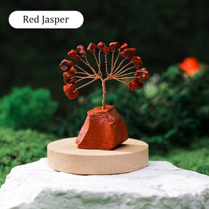 1PC Natural Gemstone Crystal Lucky Tree irregular Raw Stone Base Home Office Desk Living Room Crystal Decor - Smoothy Home