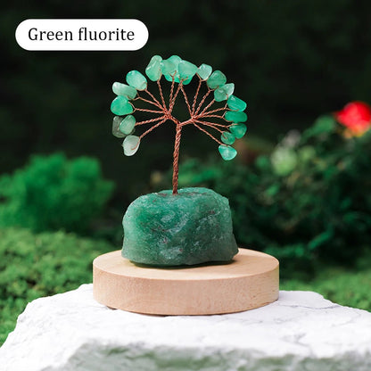 1PC Natural Gemstone Crystal Lucky Tree irregular Raw Stone Base Home Office Desk Living Room Crystal Decor - Smoothy Home
