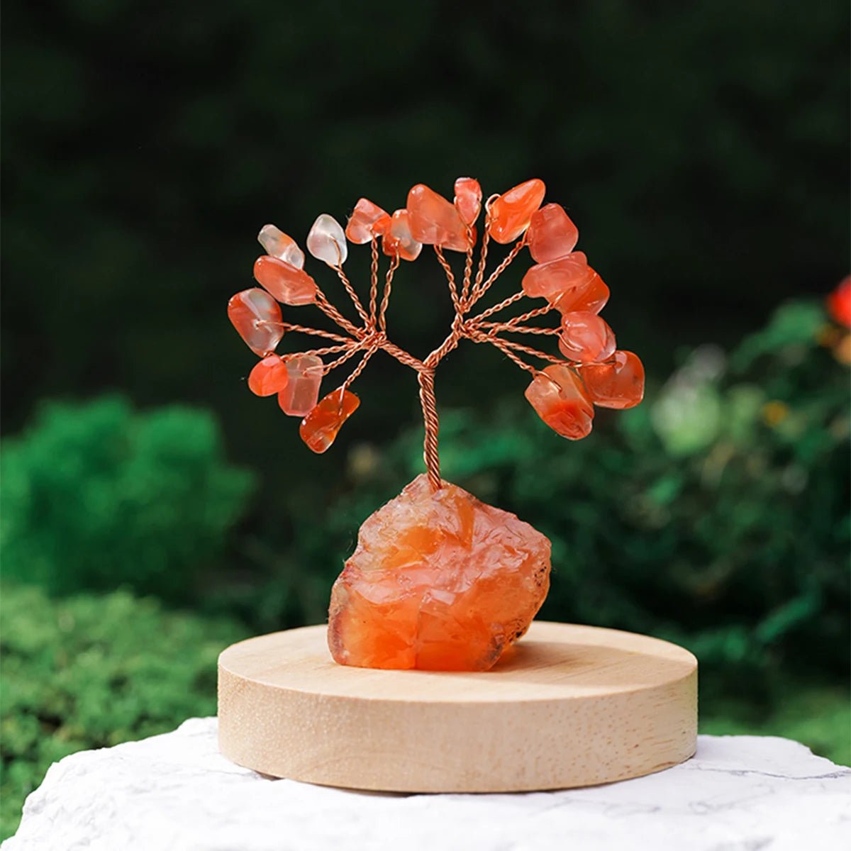 1PC Natural Gemstone Crystal Lucky Tree irregular Raw Stone Base Home Office Desk Living Room Crystal Decor - Smoothy Home
