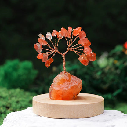 1PC Natural Gemstone Crystal Lucky Tree irregular Raw Stone Base Home Office Desk Living Room Crystal Decor - Smoothy Home