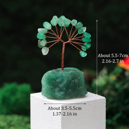 1PC Natural Gemstone Crystal Lucky Tree irregular Raw Stone Base Home Office Desk Living Room Crystal Decor - Smoothy Home