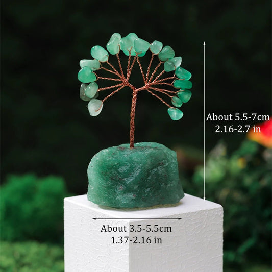 1PC Natural Gemstone Crystal Lucky Tree irregular Raw Stone Base Home Office Desk Living Room Crystal Decor - Smoothy Home