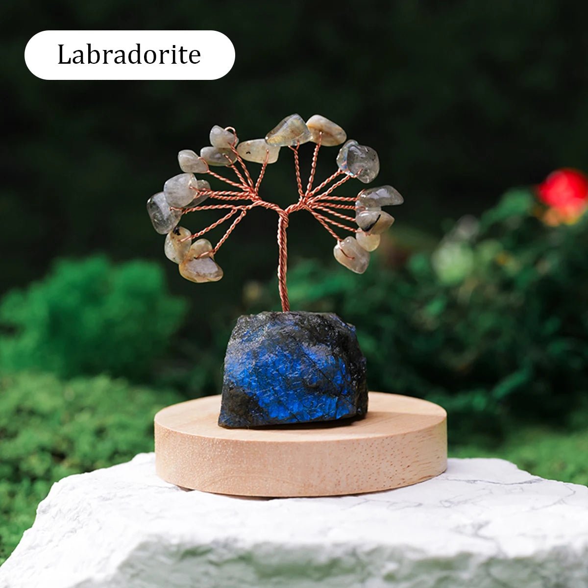 1PC Natural Gemstone Crystal Lucky Tree irregular Raw Stone Base Home Office Desk Living Room Crystal Decor - Smoothy Home