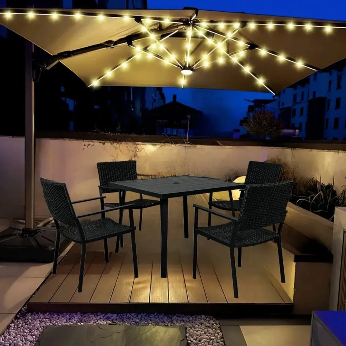 1PC Patio Umbrella Light with Remote 8 Adjustable Brightness Modes Outdoor Waterproof 104 LED Light Battery Operated For Beach - Smoothy Home