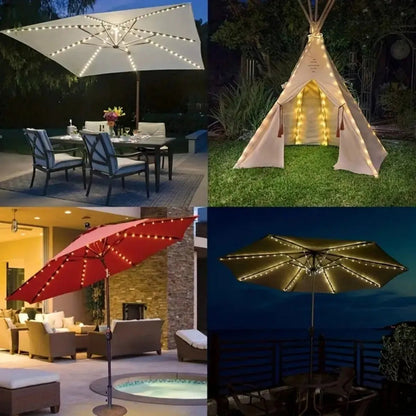 1PC Patio Umbrella Light with Remote 8 Adjustable Brightness Modes Outdoor Waterproof 104 LED Light Battery Operated For Beach - Smoothy Home