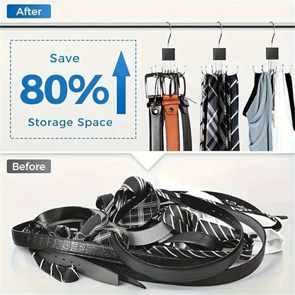1pcs 360° Rotating Storage Hanger Hook Multi-Claw Bag Metal Belts Rack Wooden Organizer For Bras Ties Household Closet Acces - Smoothy Home