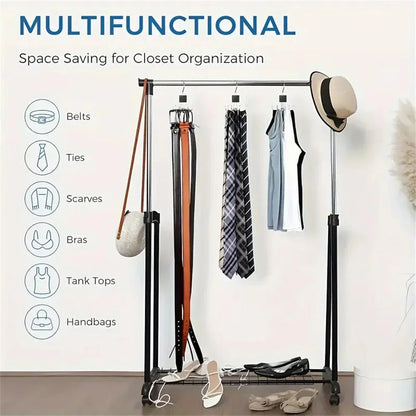 1pcs 360° Rotating Storage Hanger Hook Multi-Claw Bag Metal Belts Rack Wooden Organizer For Bras Ties Household Closet Acces - Smoothy Home