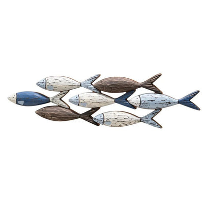 1set Mediterranean Creative Shoal of Fish Hanging Decorations - Homestay Wall Decoration Restaurant Home Handmade Fish Wall Deco - Smoothy Home