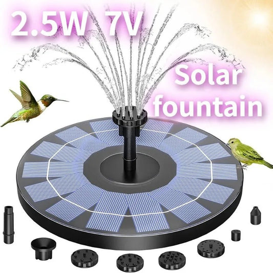 1W/1.5W/2.5W Outdoor Solar Fountain Suitable for Garden Pond Solar Fountain Pump Kit with 6 Nozzles for Garden Decoration - Smoothy Home