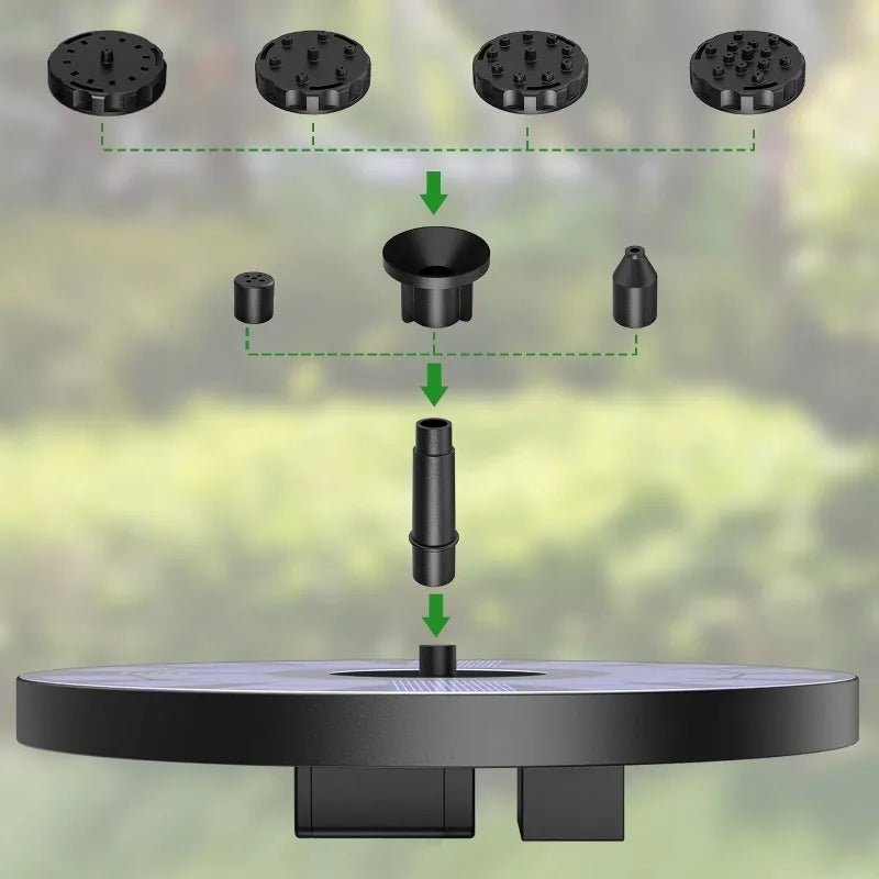 1W/1.5W/2.5W Outdoor Solar Fountain Suitable for Garden Pond Solar Fountain Pump Kit with 6 Nozzles for Garden Decoration - Smoothy Home
