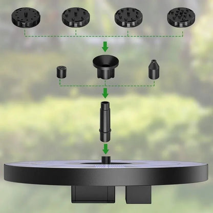 1W/1.5W/2.5W Outdoor Solar Fountain Suitable for Garden Pond Solar Fountain Pump Kit with 6 Nozzles for Garden Decoration - Smoothy Home