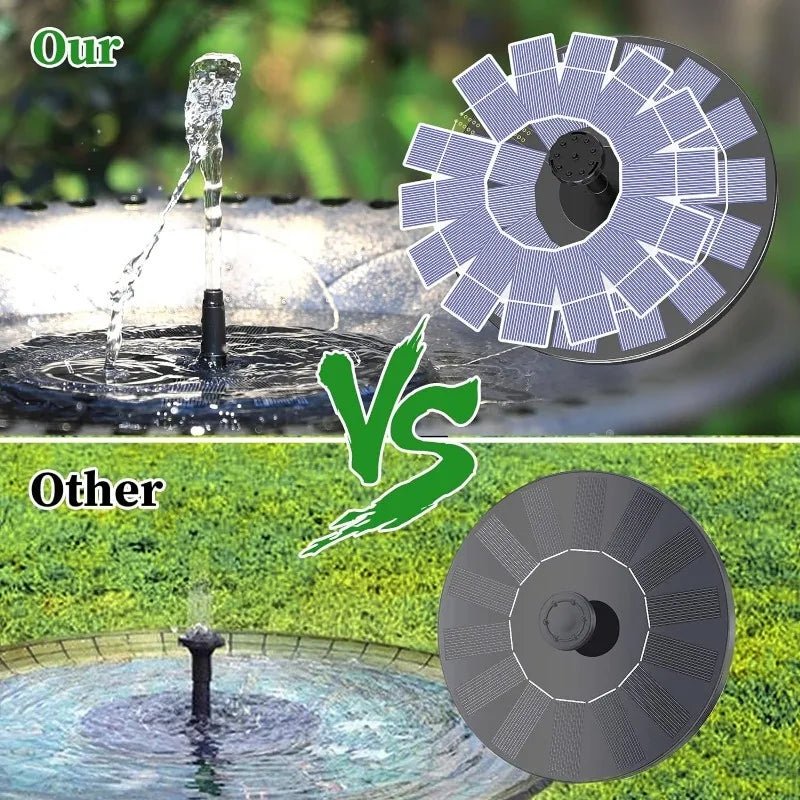 1W/1.5W/2.5W Outdoor Solar Fountain Suitable for Garden Pond Solar Fountain Pump Kit with 6 Nozzles for Garden Decoration - Smoothy Home