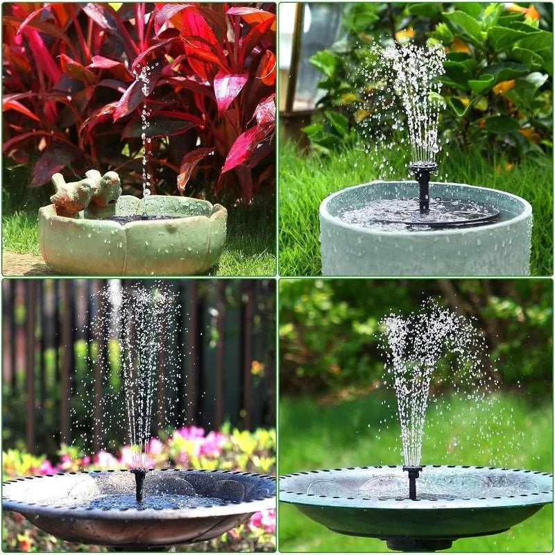 1W/1.5W/2.5W Outdoor Solar Fountain Suitable for Garden Pond Solar Fountain Pump Kit with 6 Nozzles for Garden Decoration - Smoothy Home