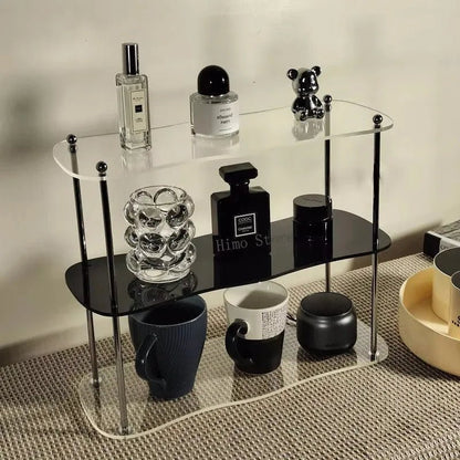 2-3 Layers Acrylic Storage Rack Modern Organizer Removable Display Stand for Makeup Perfumes And Cups - Desktop Cosmetic Rack - Smoothy Home