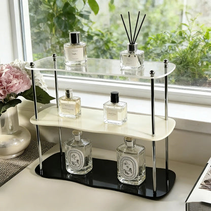 2-3 Layers Acrylic Storage Rack Modern Organizer Removable Display Stand for Makeup Perfumes And Cups - Desktop Cosmetic Rack - Smoothy Home