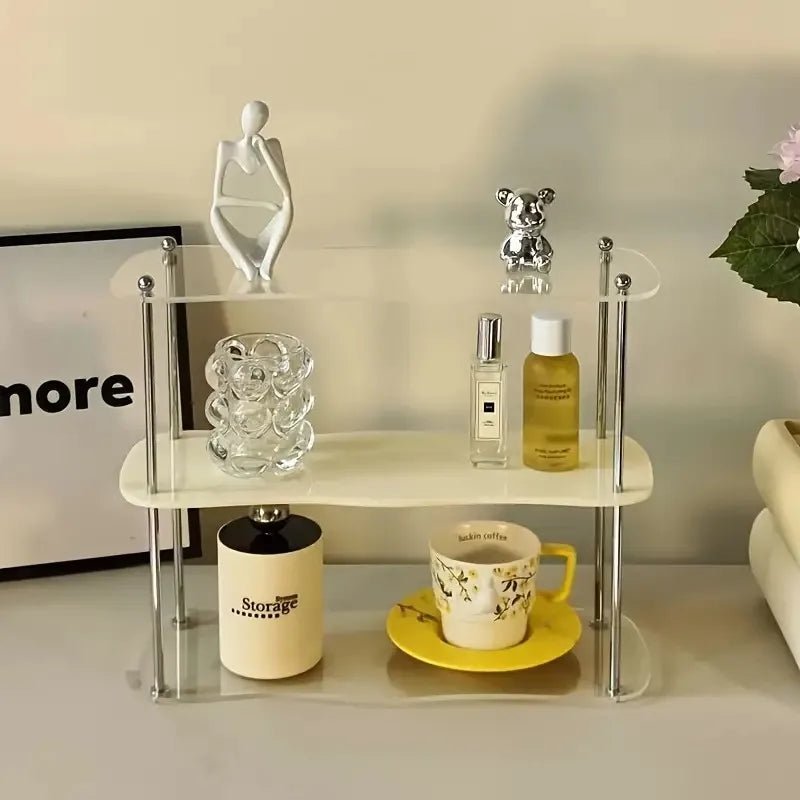 2-3 Layers Acrylic Storage Rack Modern Organizer Removable Display Stand for Makeup Perfumes And Cups - Desktop Cosmetic Rack - Smoothy Home