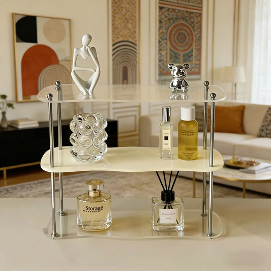 2-3 Layers Acrylic Storage Rack Modern Organizer Removable Display Stand for Makeup Perfumes And Cups - Desktop Cosmetic Rack - Smoothy Home
