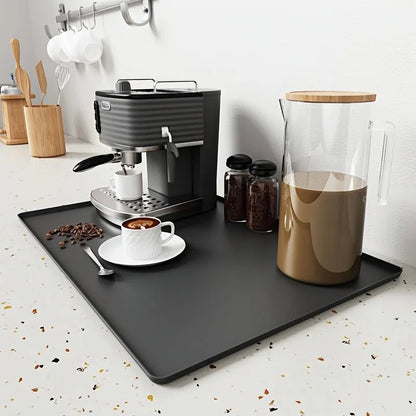 2-in-1 Silicone Coffee Mat, Suitable for Coffee Bar Protection. for Espresso Machines and Drip Dry Mats with Non-Slip Design - Smoothy Home