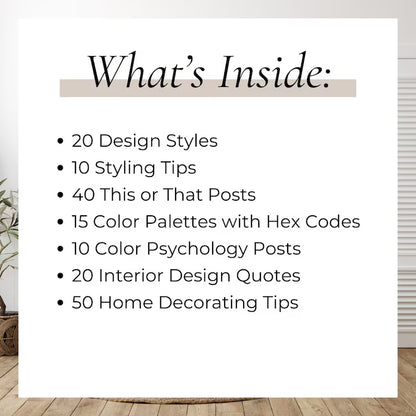 150 Ready-to-Post Interior Design Social Media Posts | Canva Editable Templates | Volume 1 | Instagram & Pinterest Content