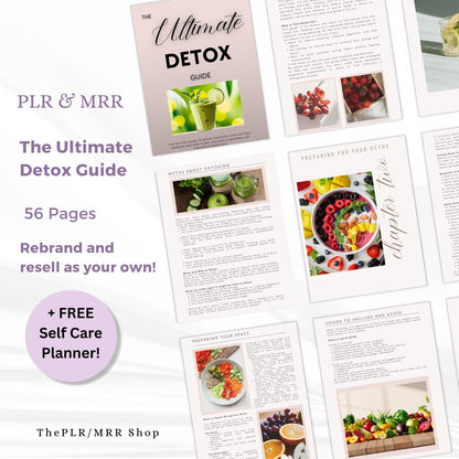 The Ultimate Detox Guide | Step-by-Step Natural Detox with Meal Plan + Free Self Care Planner | PLR/MRR Rights