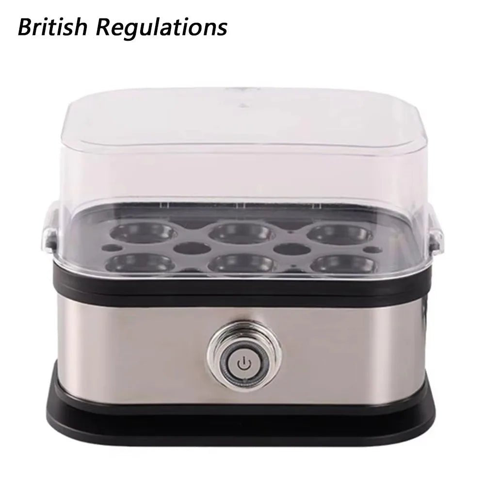 200W Power Eggs Boiler Space Saving Auto Shut-Off Smart Egg Cooker 6 Eggs Capacity Stainless Steel Rapid Egg Cooker - Smoothy Home